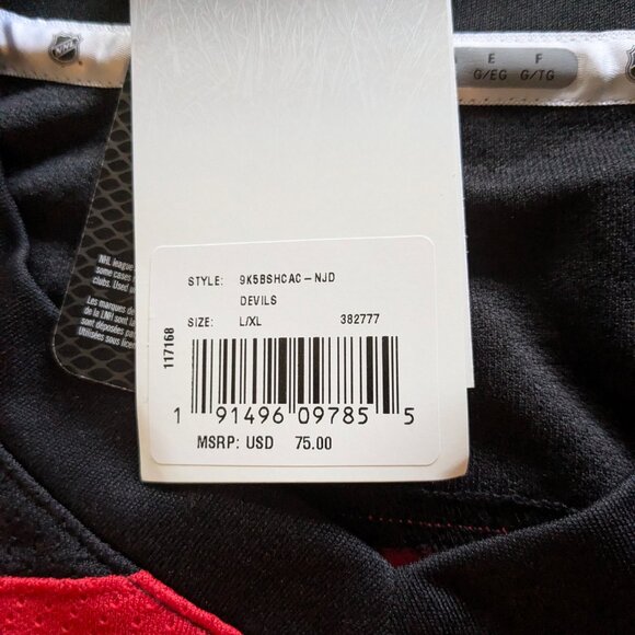 🏒NWT: New Jersey (NJ) Devils NHL Official Licensed Jersey - Size L/XL - Picture 6 of 6